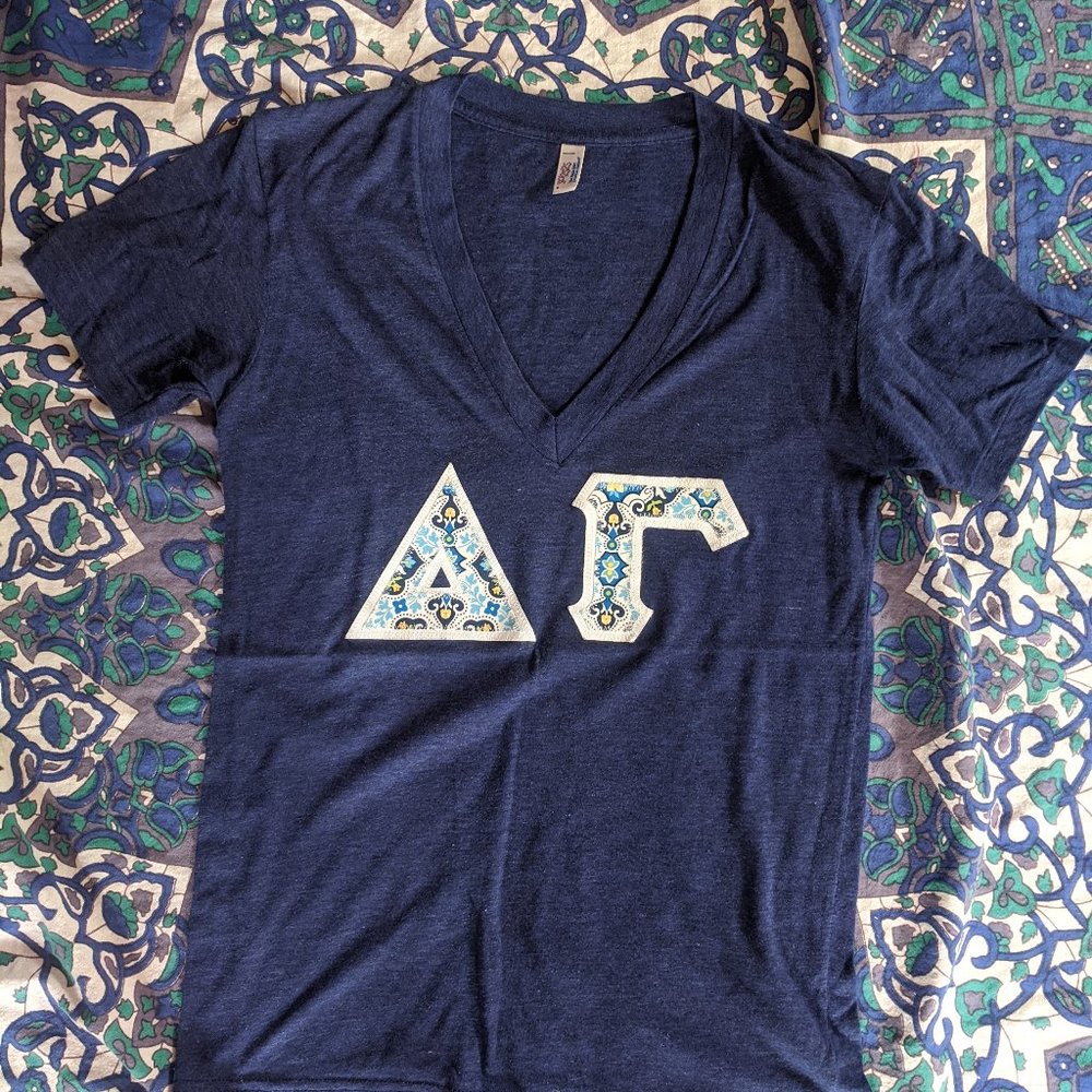 Small Navy shirt w/ Stitched Delta Gamma lettering